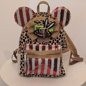 Disney Jungle  Cruise Kids Backpack with Red and Silver Sequins